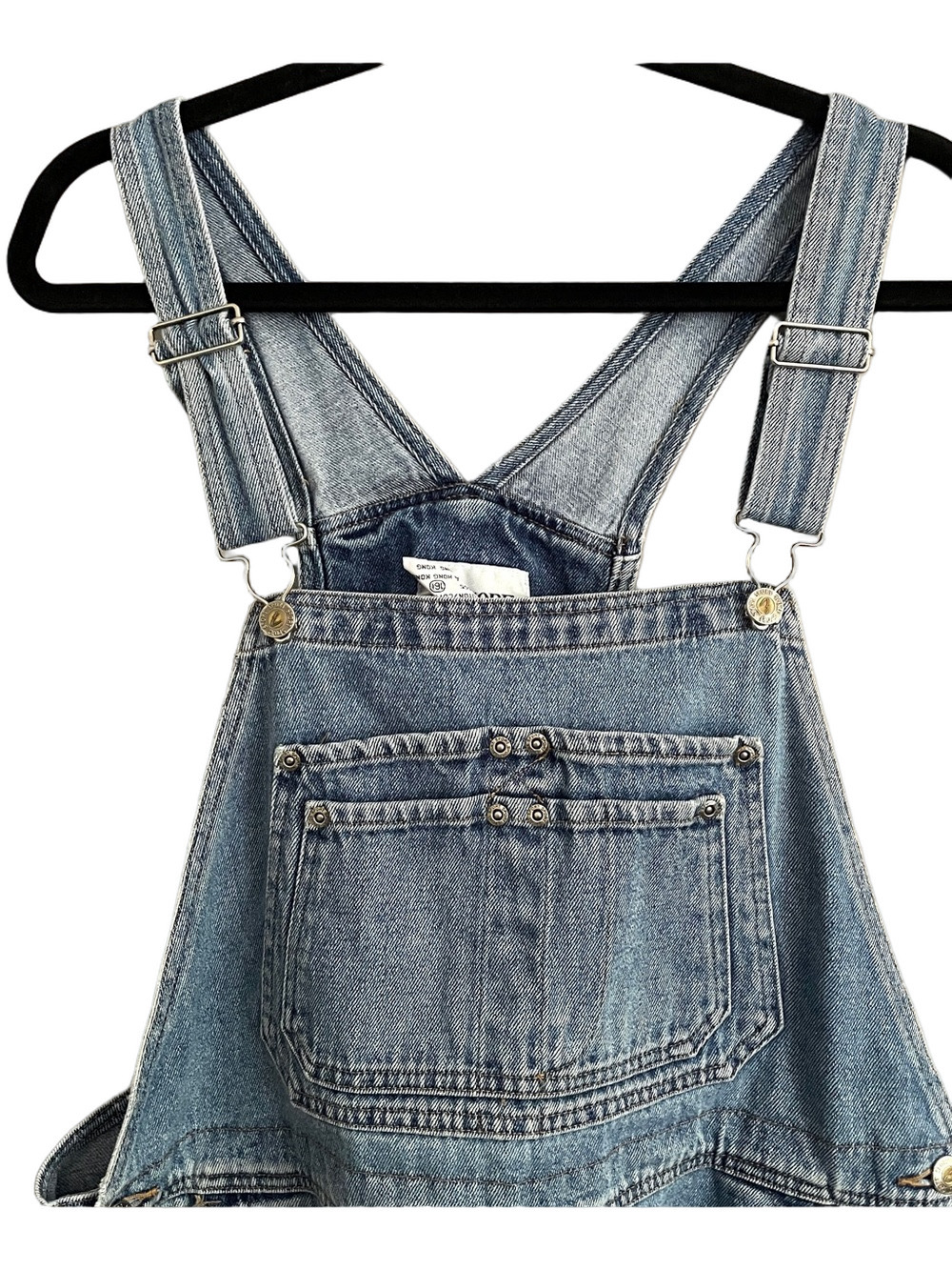 Vintage Denim Bib Carpenter 8" Shortalls / Overall Shorts - L/XL - Picture 3 of 11